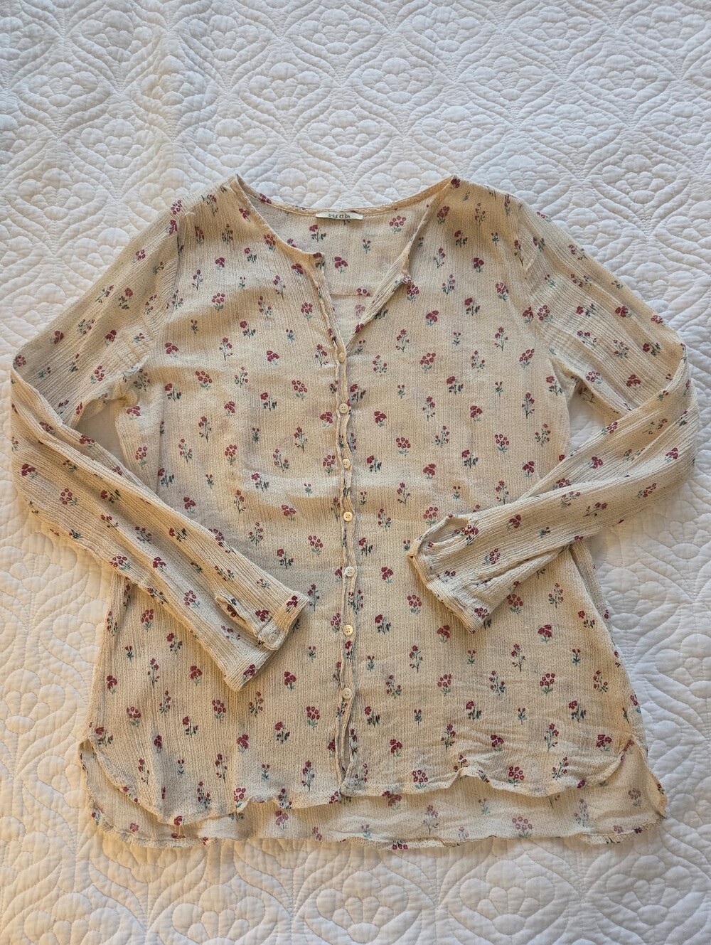 Emile Et Ida Cotton Floral Shirt, Top, Size S